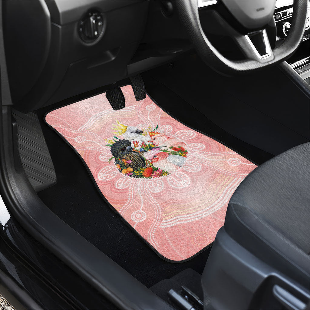 Australian Cockatoos Car Mats Flora Aboriginal Dot Art Pattern