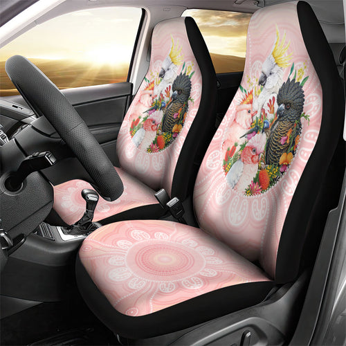 Australian Cockatoos Car Seat Cover Flora Aboriginal Dot Art Pattern