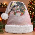Australian Cockatoos Christmas Santa Hat Flora Aboriginal Dot Art Pattern
