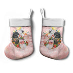 Australian Cockatoos Christmas Stocking Flora Aboriginal Dot Art Pattern