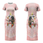 Australian Cockatoos Couples Matching Short Sleeve Bodycon Dress and Hawaiian Shirt Flora Aboriginal Dot Art Pattern