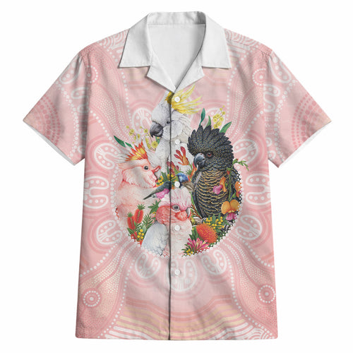 Australian Cockatoos Hawaiian Shirt Flora Aboriginal Dot Art Pattern