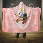 Australian Cockatoos Hooded Blanket Flora Aboriginal Dot Art Pattern