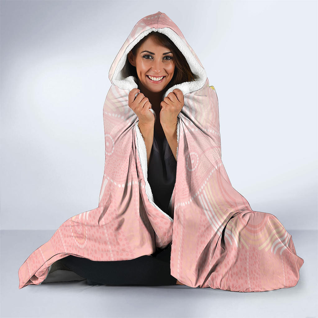 Australian Cockatoos Hooded Blanket Flora Aboriginal Dot Art Pattern