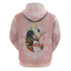 Australian Cockatoos Hoodie Flora Aboriginal Dot Art Pattern