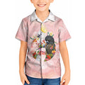 Australian Cockatoos Kid Hawaiian Shirt Flora Aboriginal Dot Art Pattern