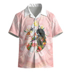 Australian Cockatoos Kid Hawaiian Shirt Flora Aboriginal Dot Art Pattern