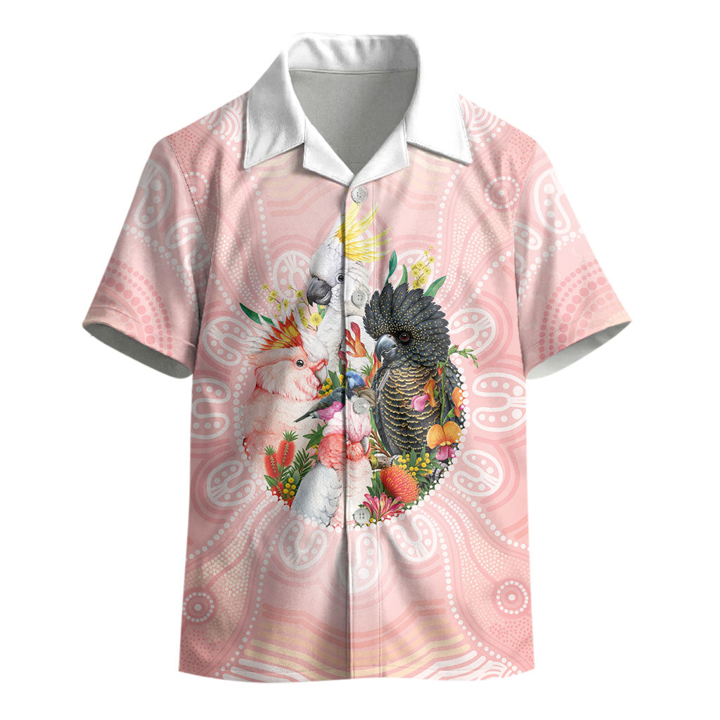 Australian Cockatoos Kid Hawaiian Shirt Flora Aboriginal Dot Art Pattern