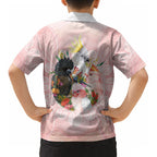 Australian Cockatoos Kid Hawaiian Shirt Flora Aboriginal Dot Art Pattern