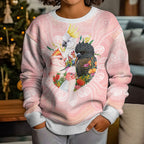 Australian Cockatoos Kid Ugly Christmas Sweater Flora Aboriginal Dot Art Pattern