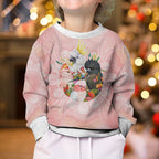 Australian Cockatoos Kid Ugly Christmas Sweater Flora Aboriginal Dot Art Pattern