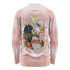 Australian Cockatoos Long Sleeve Shirt Flora Aboriginal Dot Art Pattern