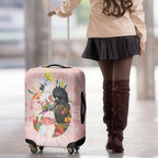 Australian Cockatoos Luggage Cover Flora Aboriginal Dot Art Pattern