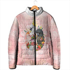 Australian Cockatoos Padded Jacket Flora Aboriginal Dot Art Pattern