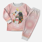 Australian Cockatoos Christmas Pajama Set Flora Aboriginal Dot Art Pattern