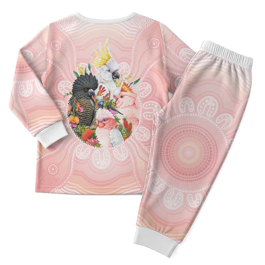 Australian Cockatoos Christmas Pajama Set Flora Aboriginal Dot Art Pattern