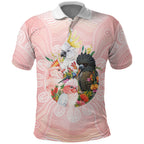 Australian Cockatoos Polo Shirt Flora Aboriginal Dot Art Pattern