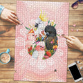 Australian Cockatoos Puzzle Flora Aboriginal Dot Art Pattern