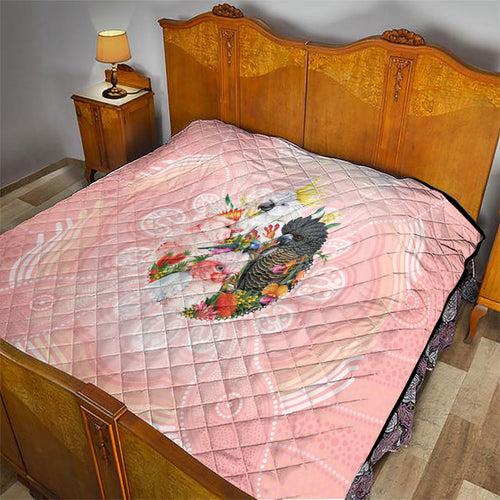 Australian Cockatoos Quilt Flora Aboriginal Dot Art Pattern