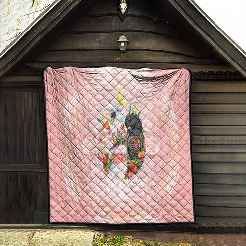 Australian Cockatoos Quilt Flora Aboriginal Dot Art Pattern