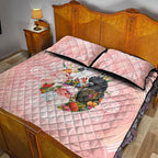 Australian Cockatoos Quilt Bed Set Flora Aboriginal Dot Art Pattern