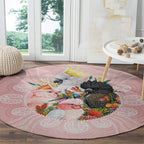 Australian Cockatoos Round Carpet Flora Aboriginal Dot Art Pattern