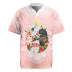 Australian Cockatoos Rugby Jersey Flora Aboriginal Dot Art Pattern
