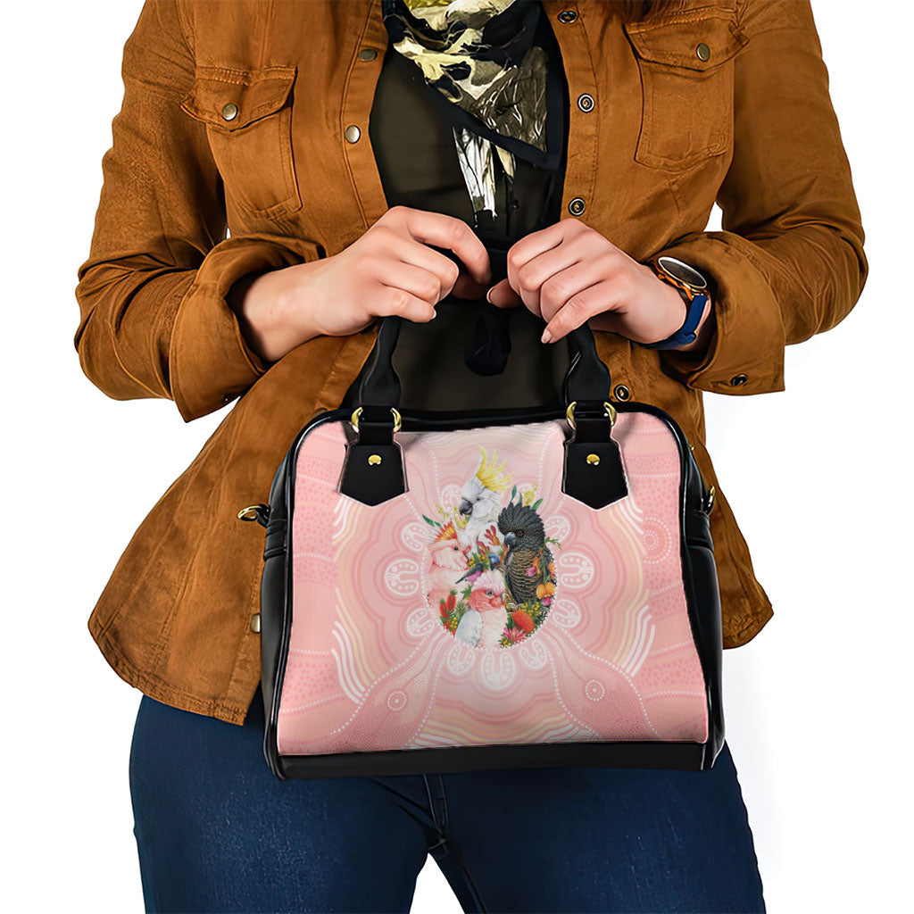 Australian Cockatoos Shoulder Handbag Flora Aboriginal Dot Art Pattern