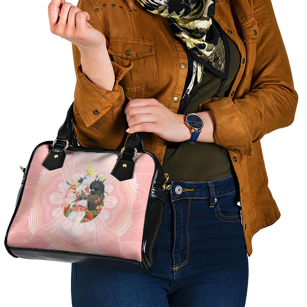 Australian Cockatoos Shoulder Handbag Flora Aboriginal Dot Art Pattern