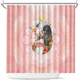 Australian Cockatoos Shower Curtain Flora Aboriginal Dot Art Pattern