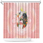 Australian Cockatoos Shower Curtain Flora Aboriginal Dot Art Pattern