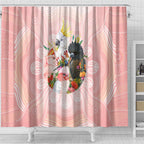 Australian Cockatoos Shower Curtain Flora Aboriginal Dot Art Pattern