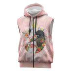 Australian Cockatoos Sleeveless Zip Hoodie Flora Aboriginal Dot Art Pattern