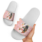 Australian Cockatoos Slide Sandals Flora Aboriginal Dot Art Pattern