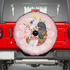 Australian Cockatoos Spare Tire Cover Flora Aboriginal Dot Art Pattern