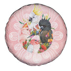 Australian Cockatoos Spare Tire Cover Flora Aboriginal Dot Art Pattern