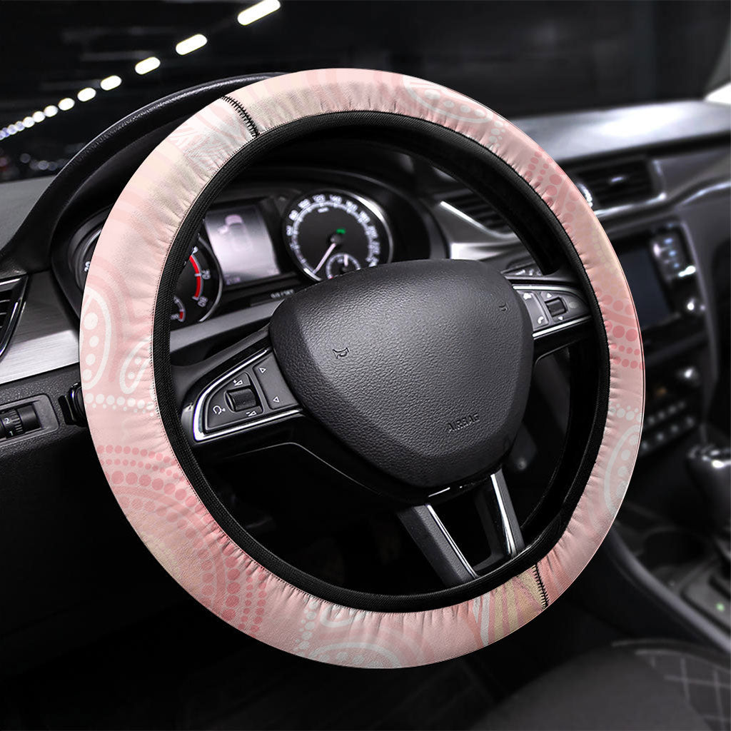 Australian Cockatoos Steering Wheel Cover Flora Aboriginal Dot Art Pattern