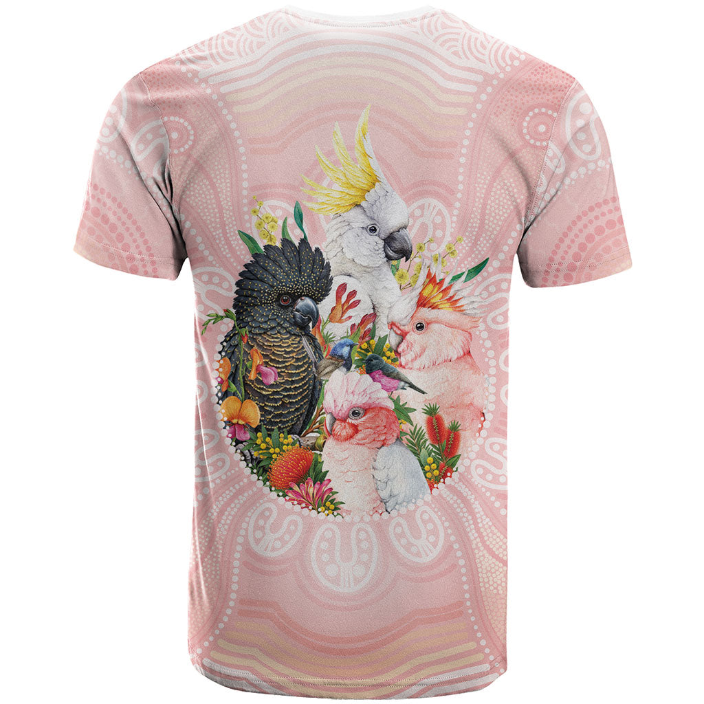 Australian Cockatoos T Shirt Flora Aboriginal Dot Art Pattern