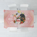 Australian Cockatoos Tablecloth Flora Aboriginal Dot Art Pattern