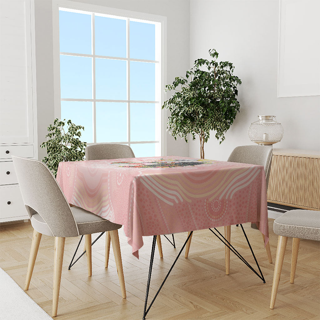 Australian Cockatoos Tablecloth Flora Aboriginal Dot Art Pattern