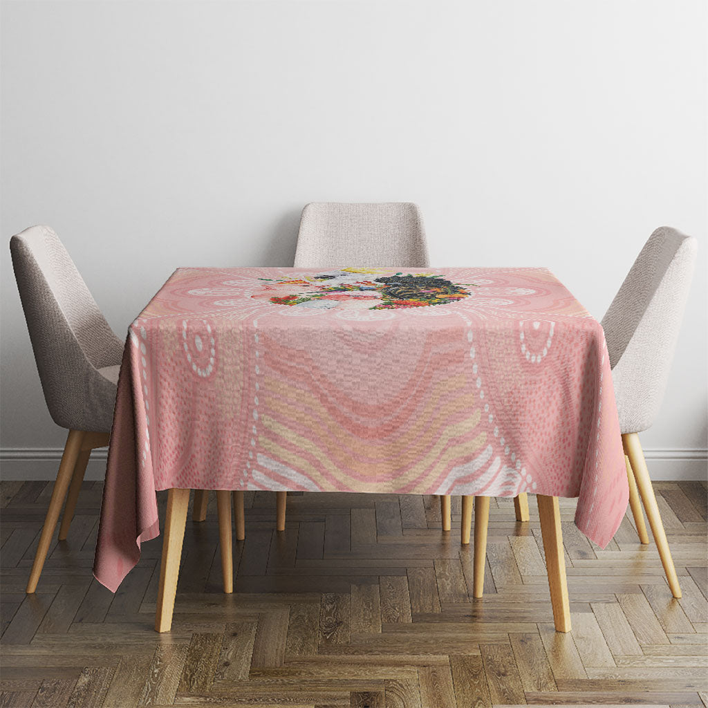 Australian Cockatoos Tablecloth Flora Aboriginal Dot Art Pattern