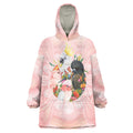 Australian Cockatoos Wearable Blanket Hoodie Flora Aboriginal Dot Art Pattern