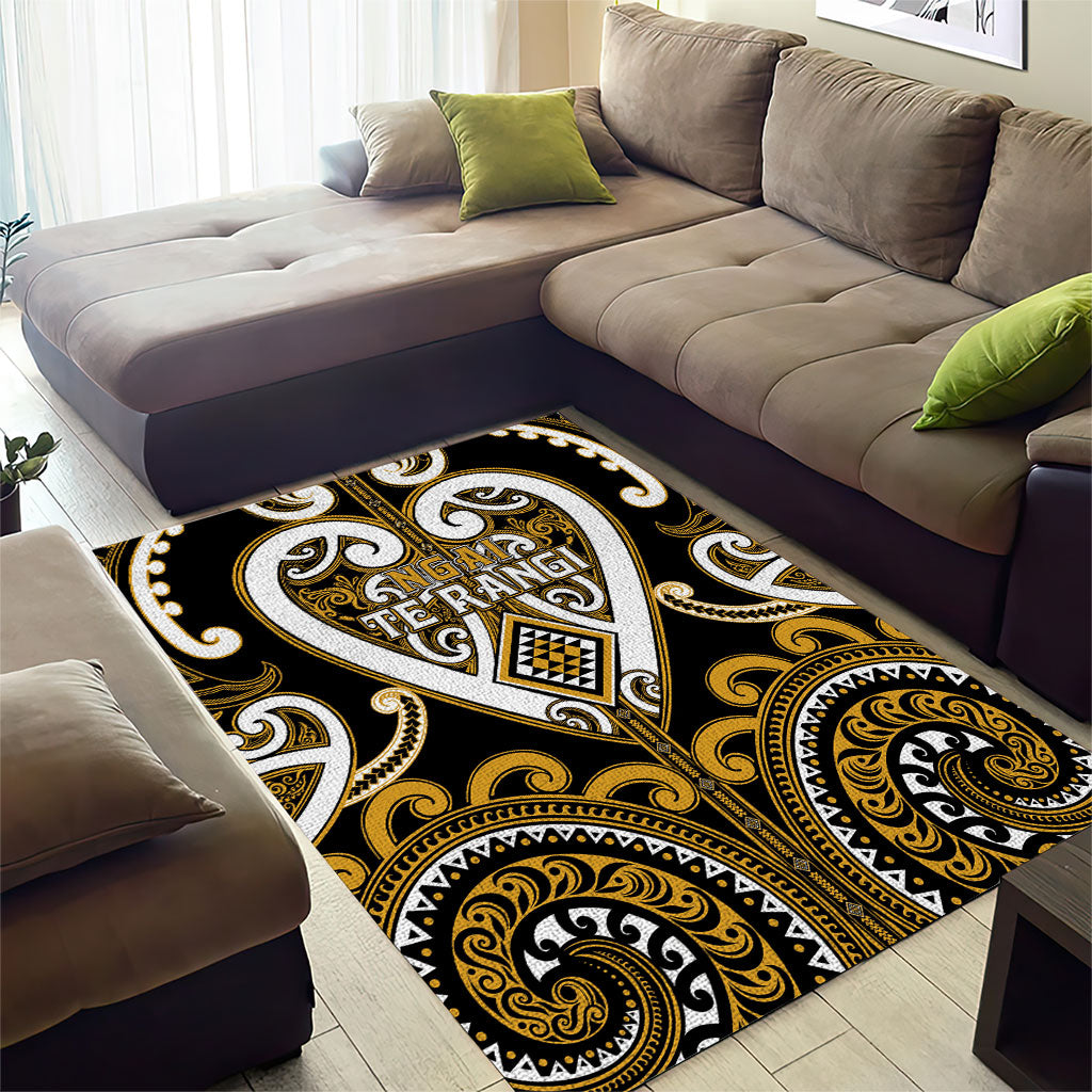 Aotearoa Ngai Te Rangi Area Rug Maori Tribal Pattern