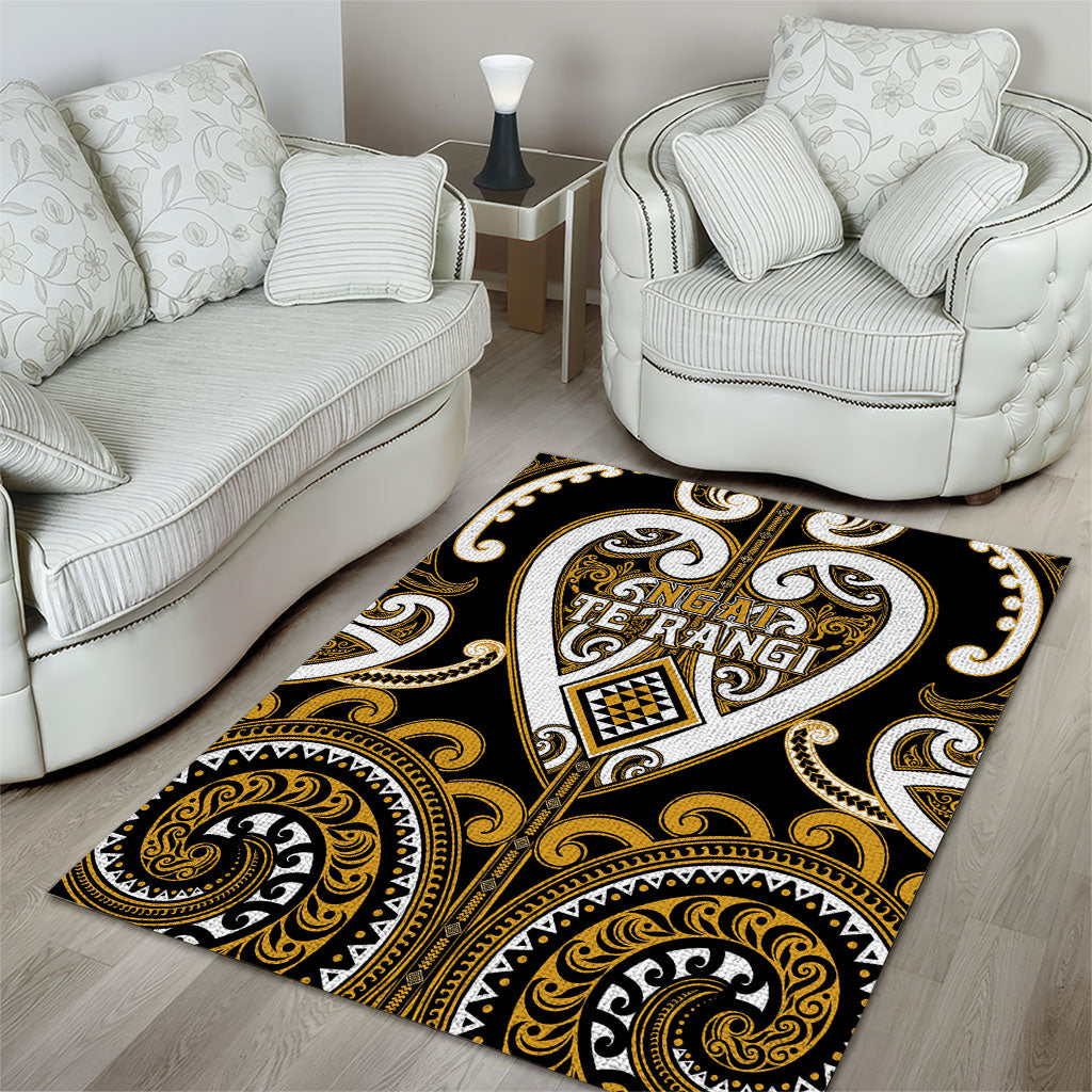 Aotearoa Ngai Te Rangi Area Rug Maori Tribal Pattern