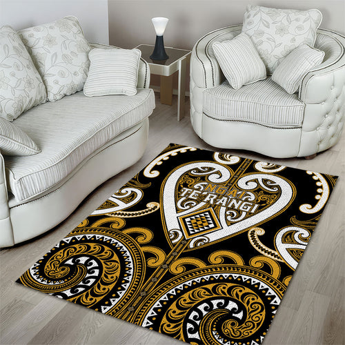 Aotearoa Ngai Te Rangi Area Rug Maori Tribal Pattern