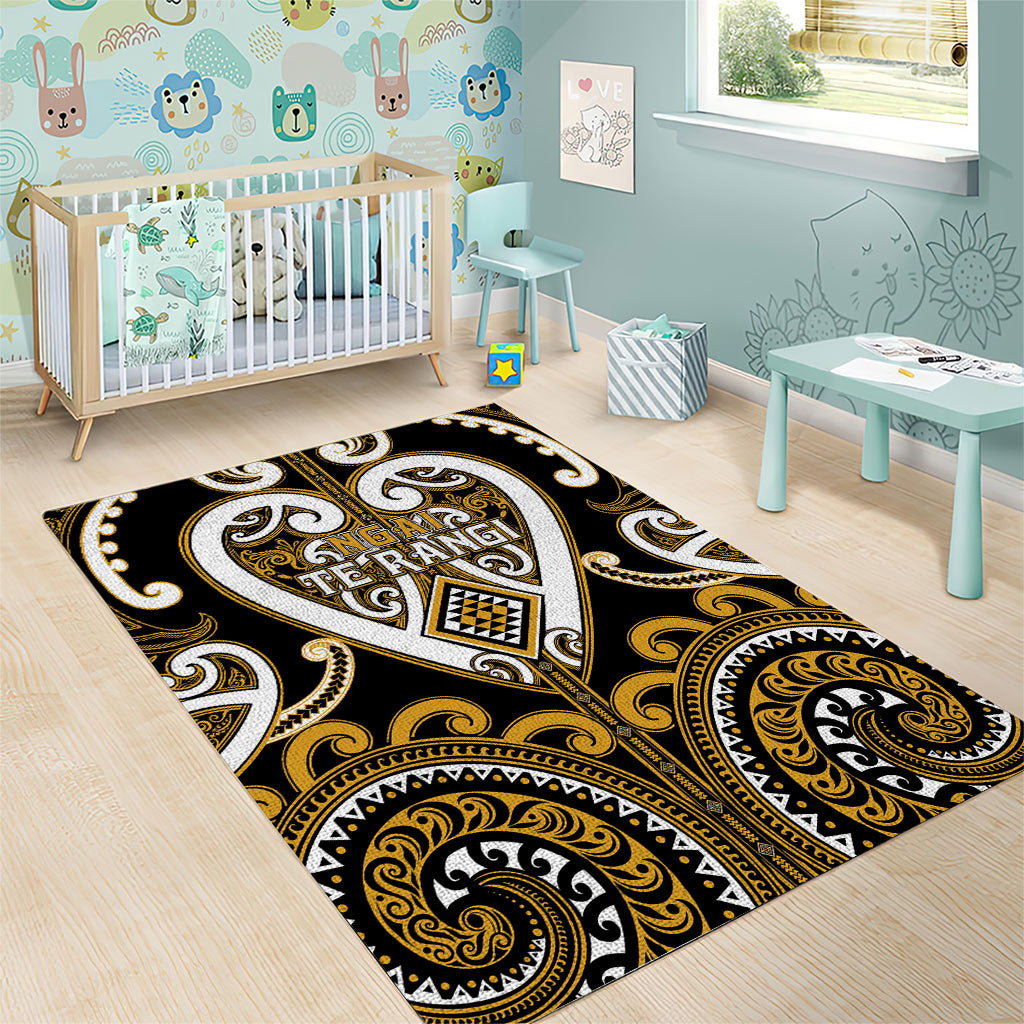Aotearoa Ngai Te Rangi Area Rug Maori Tribal Pattern