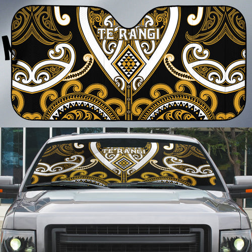 Aotearoa Ngai Te Rangi Auto Sun Shade Maori Tribal Pattern
