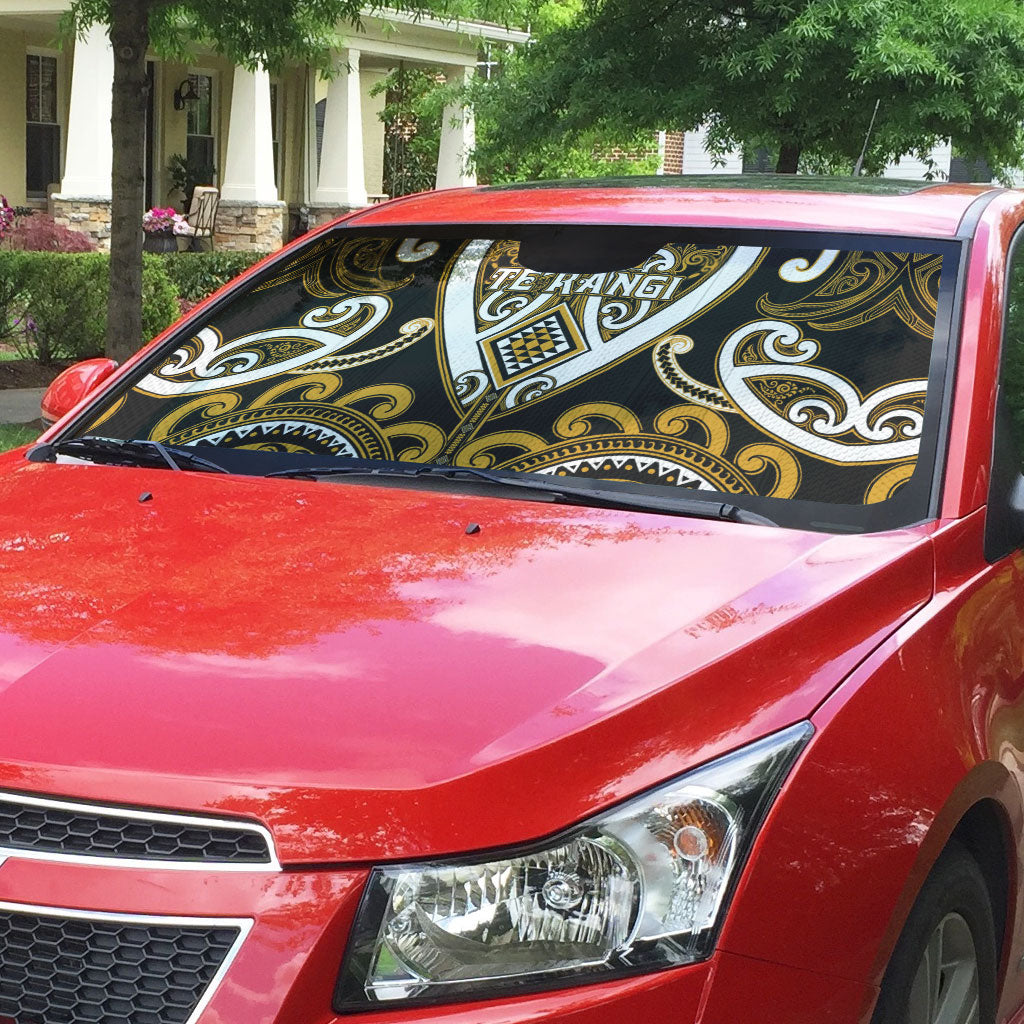 Aotearoa Ngai Te Rangi Auto Sun Shade Maori Tribal Pattern