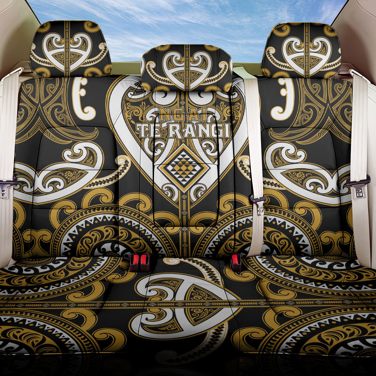 Aotearoa Ngai Te Rangi Back Car Seat Cover Maori Tribal Pattern
