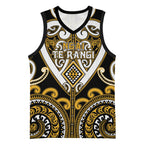 Custom Aotearoa Ngai Te Rangi Basketball Jersey Maori Tribal Pattern